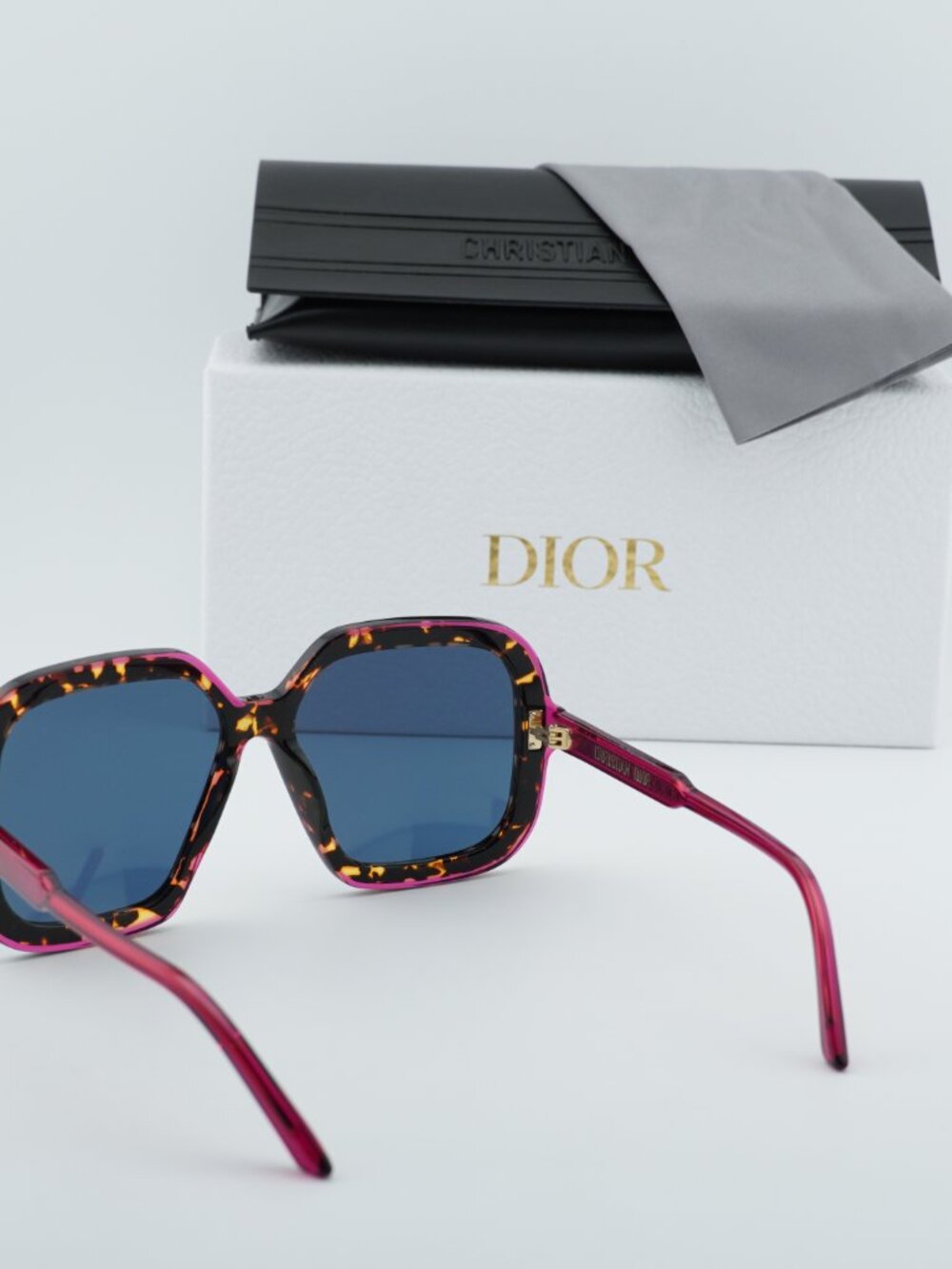 Dior DIORHIGHLIGHT S1I 24B0 Square Sunglasses - Havana / Purple / Blue - Picture 9 of 12